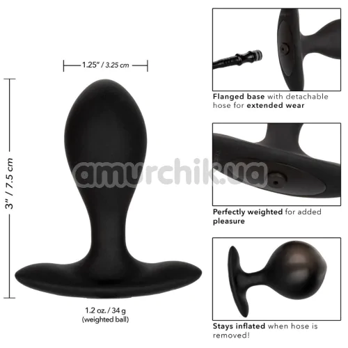 Анальний розширювач Weighted Silicone Inflatable Plug, чорний
