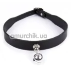 Чокер с колокольчиком DS Fetish Collar With Bell, черный - Фото №1
