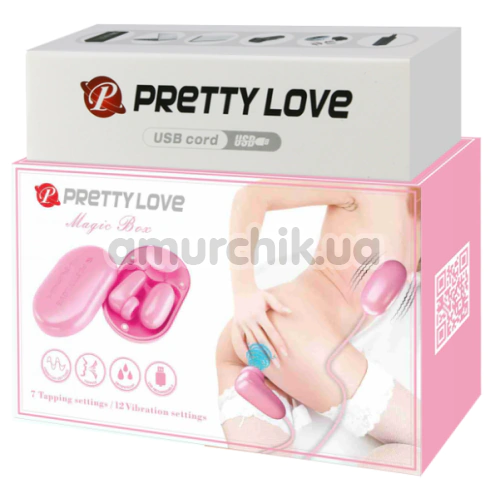 Віброяйце + симулятор орального сексу для жінок Pretty Love Magic Box, рожеве