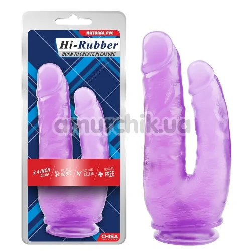 Подвійний фалоімітатор Hi-Rubber Born To Create Pleasure 9.4, фіолетовий