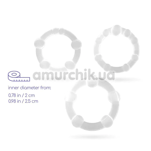 Набір з 3 ерекційних кілець Crushious Triple Bead, прозорий