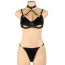 Комплект Star Night Velvet Hollow Cut Halter, чорний: бюстгальтер + трусики-стрінги - Фото №9