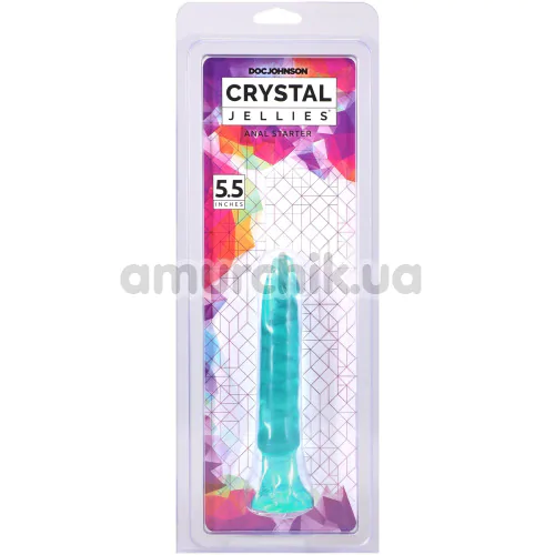 Фаллоимитатор Doc Johnson Crystal Jellies Anal Starter 5.5, бирюзовый