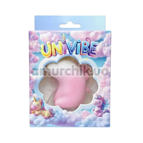 Симулятор орального сексу для жінок з вібрацією Univibe Sexy Unicorn, біло-рожевий