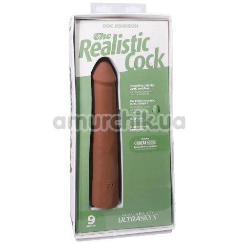 Фаллоимитатор Doc Johnson The Realistic Cock 9, светло-коричневый