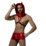 Костюм дьявола JSY Sexy Lingerie 2305, красный: трусы + портупея с капюшоном - Фото №2