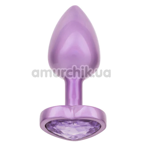 Анальна пробка з фіолетовим кристалом Jewel Small Amethyst Heart Plug, фіолетова