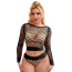 Комплект Star Night Hollow Out Fishnet Lingerie Set, черный: топ + трусики-стринги - Фото №1