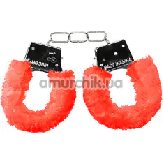 Наручники Ouch! Beginner's Furry Handcuffs, красные - Фото №1