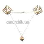 Зажимы для сосков Lockink Adjustable Metal Nipple Clamps with Heavy Pendant, золотые - Фото №1