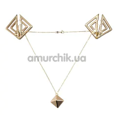Зажимы для сосков Lockink Adjustable Metal Nipple Clamps with Heavy Pendant, золотые - Фото №1