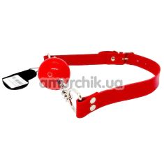 Кляп DS Fetish PU Chain M, червоний - Фото №1