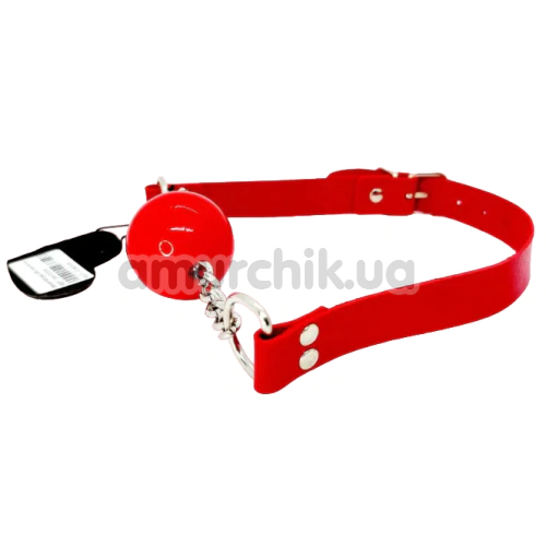 Кляп DS Fetish PU Chain M, червоний - Фото №1