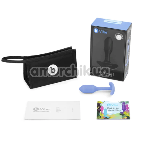 Анальная пробка со смещенным центром тяжести B-Vibe Snug Plug 1, фиолетовая
