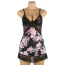 Комплект Star Night Floral Mesh Set, черный: пеньюар + трусики-стринги - Фото №7