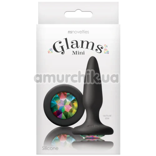 Анальная пробка с кристаллом Glams Mini, черная