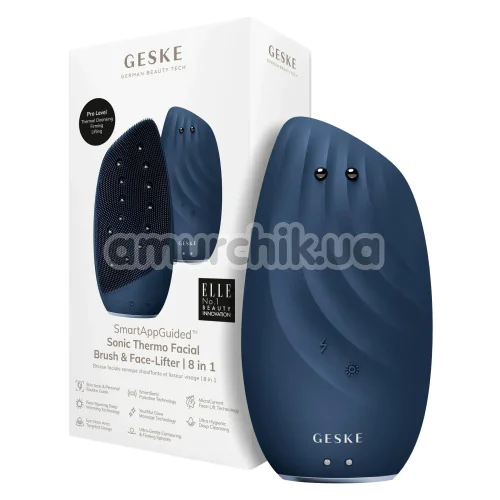 Щетка для лица Geske Sonic Thermo Facial Brush & Face-Lifter 8 in 1, синяя