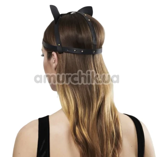 Маска Кошечки Bijoux Indiscrets Maze Head Harness With Cat Ears, черная