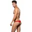 Трусы-стринги мужские Microfiber Zip Up Low-Rise Thong, красные - Фото №2
