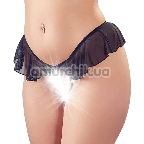 Трусики-стринги Cottelli Collection Flounced String 2321920, чёрные