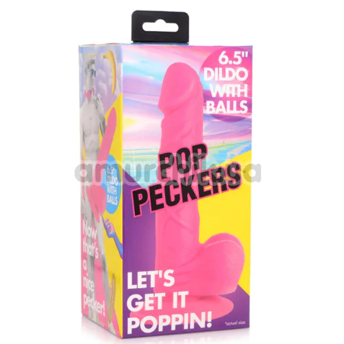 Фаллоимитатор Pop Peckers Dildo With Balls 6.5, розовый