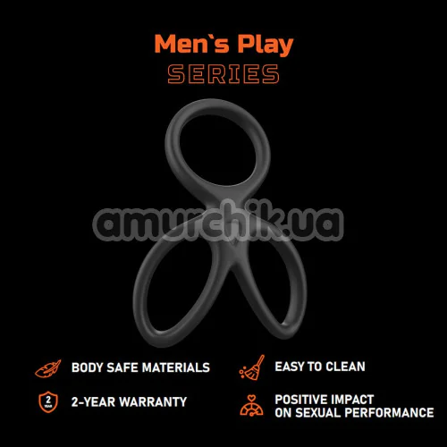 Ерекційне кільце Men's Play Triple Silicone Cock Ring B14, чорне