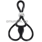 Ерекційне кільце для члена Triple Ball And Cock Ring, чорне - Фото №1