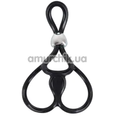 Эрекционное кольцо для члена Triple Ball And Cock Ring, черное - Фото №1