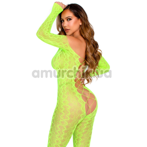 Комбинезон Leg Avenue Exotic Snake Crotchless Bodystocking, салатовый
