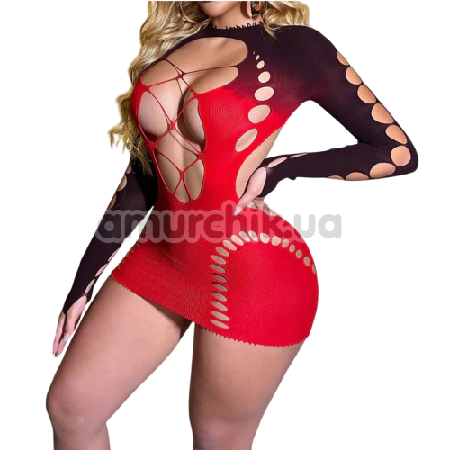 Платье Star Night Sexy Invitation Mini Dress, черно-красное - Фото №1