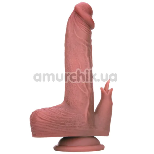 Вібратор з поштовхами, ротацією і підігрівом Natural Play Thrusting Dildo With Swing Motion And Heating D7, тілесний