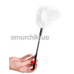 Перышко для ласк DS Fetish Tickler With Long Handle, белое - Фото №1
