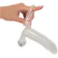 Насадка на пенис с вибрацией и кольцом для мошонки Crystal Clear Vibrating Sleeve With Ball Ring, прозрачная - Фото №7