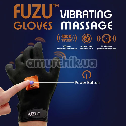 Перчатка с вибрацией Fuzu Glove Vibrating Massage Right Hand - правая, черная