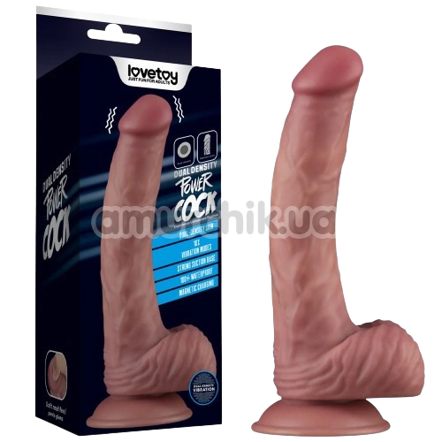 Вибратор Lovetoy Dual Density Power Cock 9, коричневый