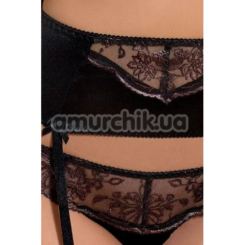 Комплект Passion Free Your Senses Brida Set, чорний: бюстгальтер + трусики + пояс для панчіх