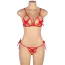 Комплект Star Night Bowknot Sexy Babydoll Lingerie Set, красный: бюстгальтер + трусики-стринги + наручники - Фото №8