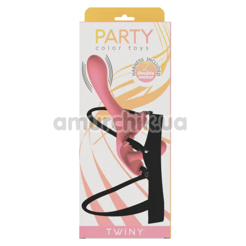 Страпон з вібрацією Party Color Toys Twiny, рожевий