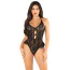 Боди Leg Avenue Lace Floral Lace Halter Teddy With Flutter Accent, черное - Фото №1
