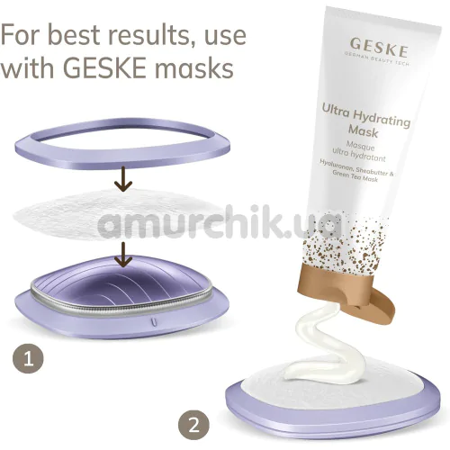 Ультразвуковой массажер-маска для лица Geske Sonic Warm & Cool Mask 9 in 1, фиолетовый
