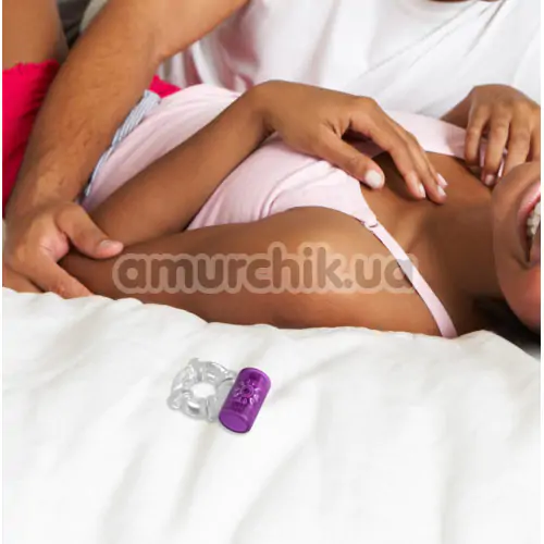 Віброкільце для члена Play With Me One Night Stand Vibrating C-Ring, фіолетове