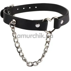 Нашийник Behave! Luxury Fetish Heart Collar With A Chain, чорний - Фото №1