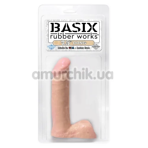 Фаллоимитатор Basix Rubber Works 7.5 Dong, телесный