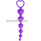 Анальная цепочка Alume Silicone Heart Bead Anal Chain, фиолетовая - Фото №1