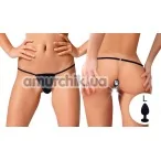 Трусики с анальной пробкой Art of Sex Sexy Panties With Silicone Plug L, черные - Фото №1