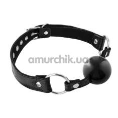 Кляп Fetish Tentation Premium Leather Gag With Silicone Ball, чорний - Фото №1
