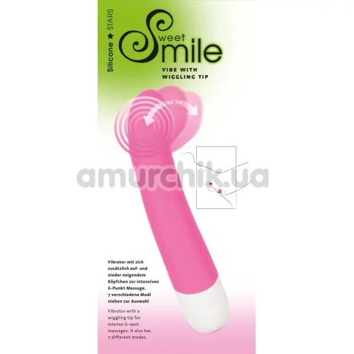 Вібратор для точки G Smile Vibe With Wiggling Tip, рожевий