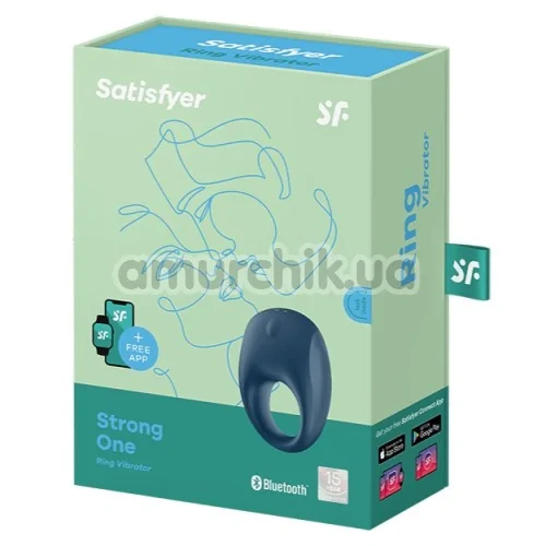 Віброкільце Satisfyer Strong One Ring Vibrator, синє
