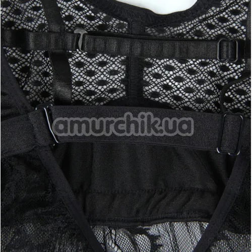 Комплект Star Night Elegant Lace Sexy Babydoll, чорний: пеньюар + трусики-стрінги