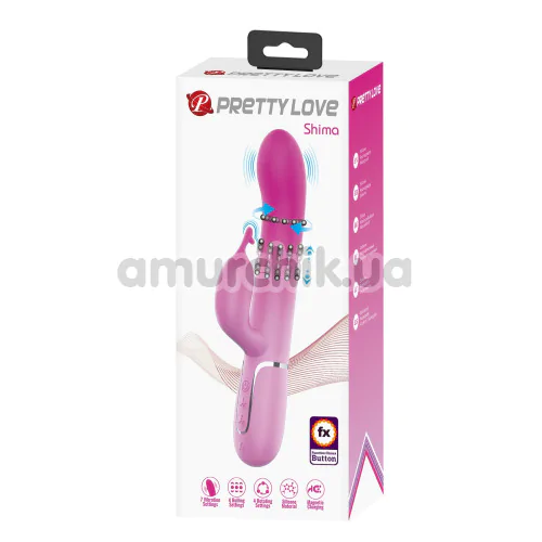 Вібратор з ротацією Pretty Love Shima, рожевий